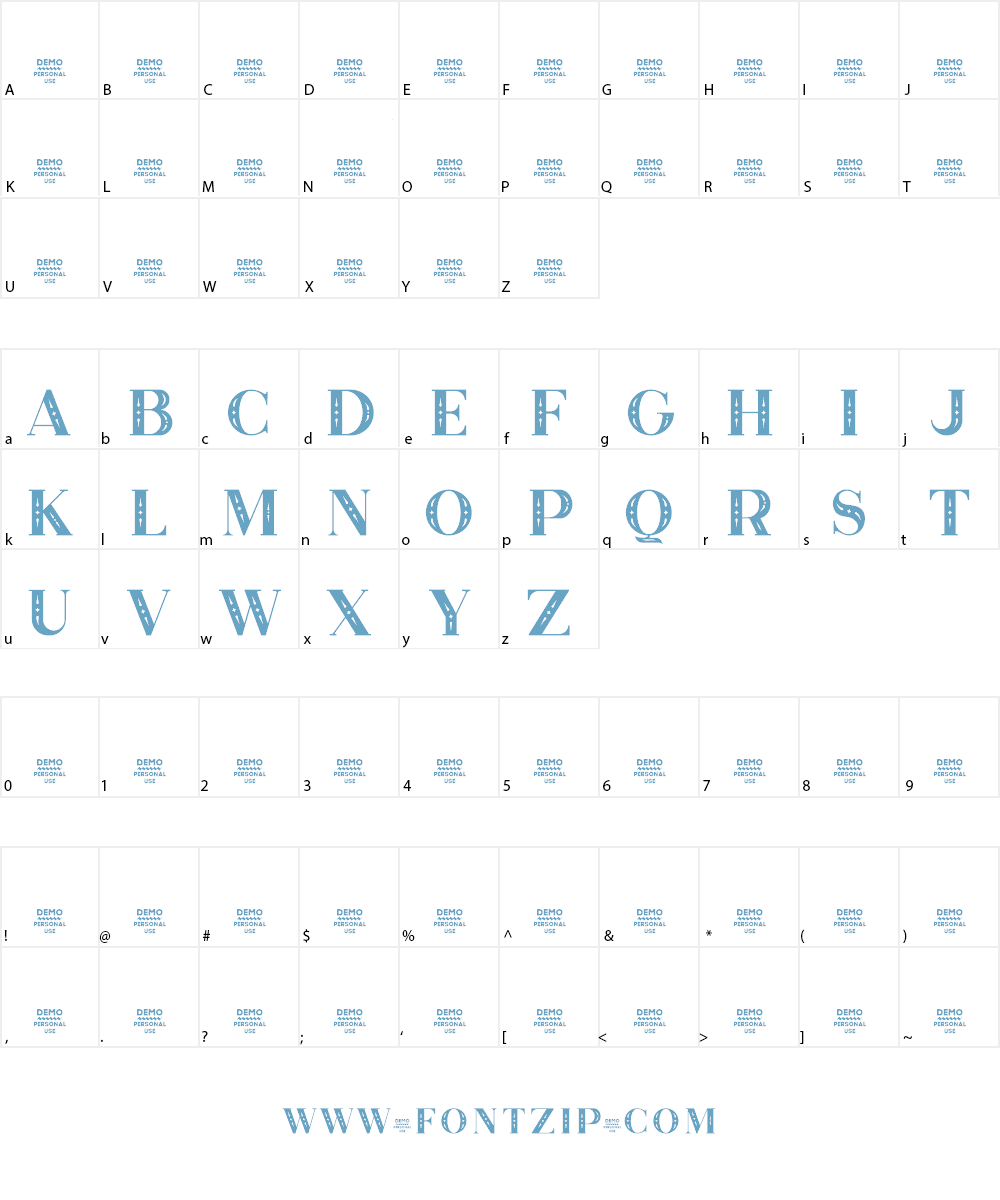 Zilap Exclusive Personal use Font Character